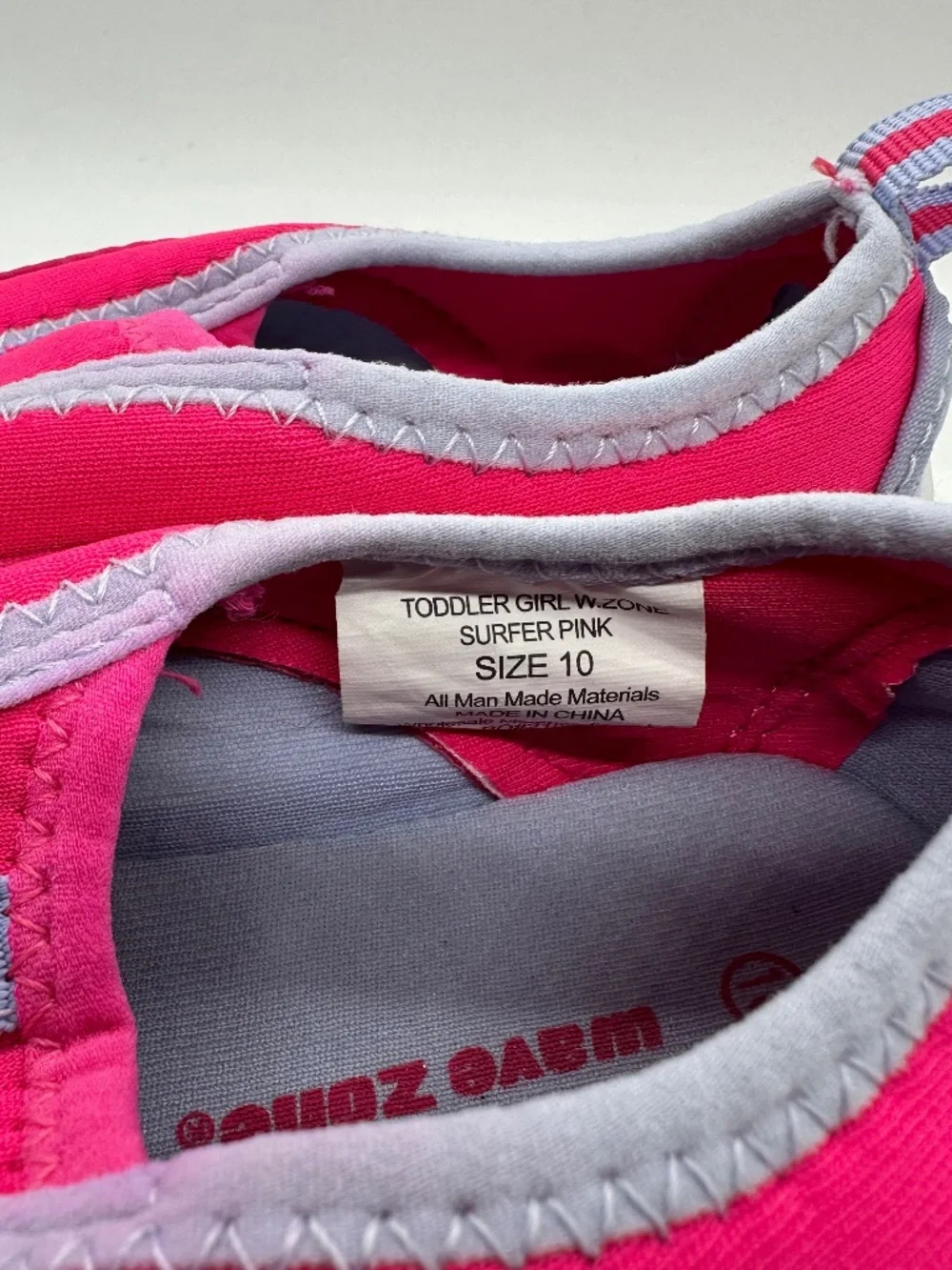 Wave Zone Water Shoes Toddler Size 10 Pink & Lavender Slip-On